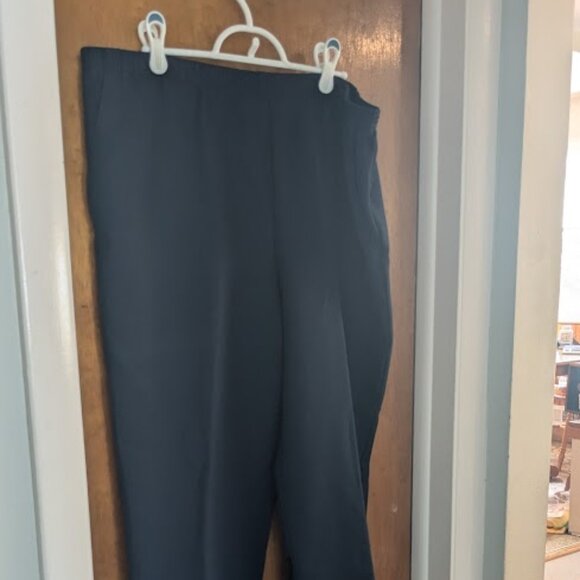 Alfred Dunner Size 16 All Elastic Waist Black Pants Inseam 27" - Picture 1 of 5